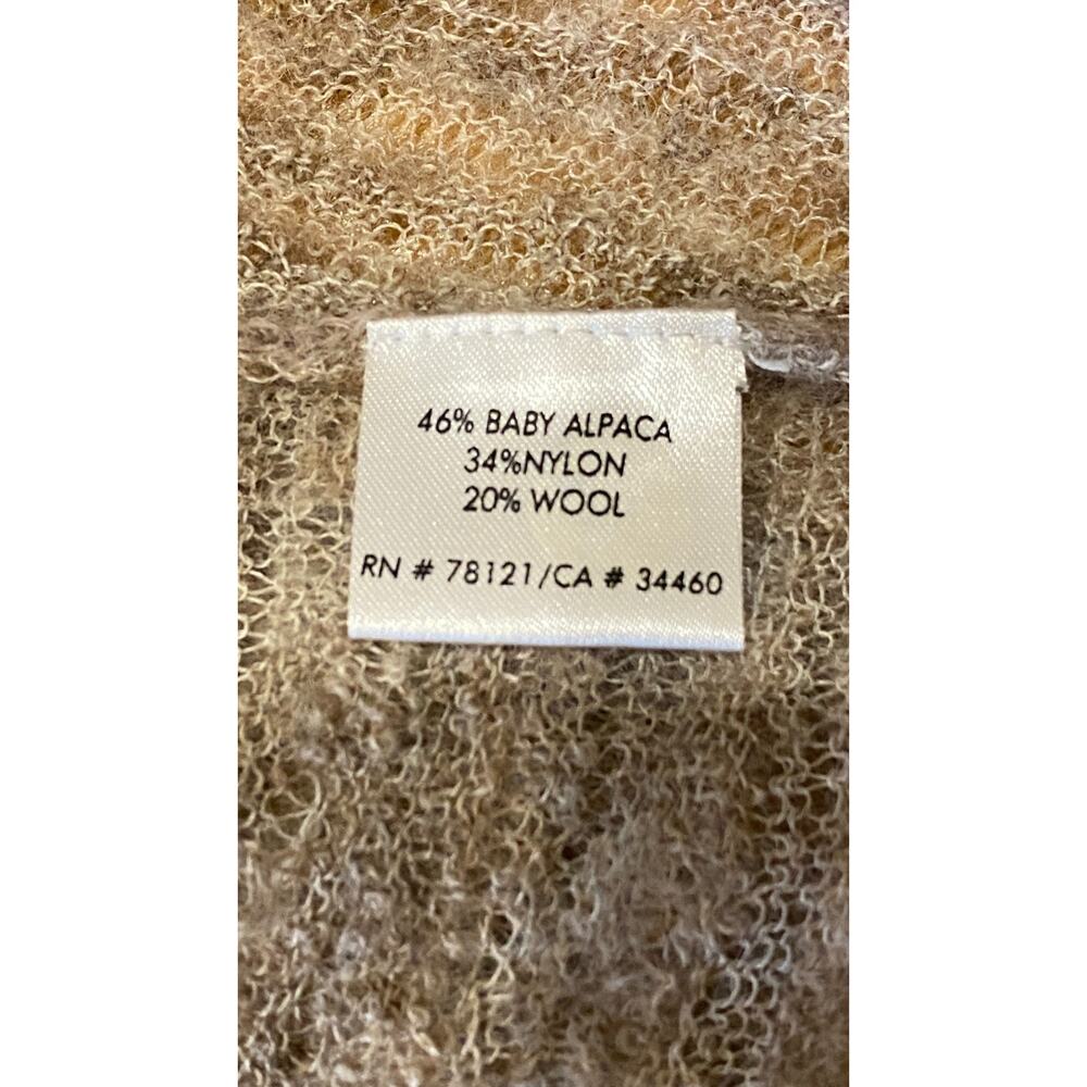 Eileen Fisher Open Cardigan‎ Beige Size MP Petite Alpaca Blend Closet Staple - Picture 6 of 8